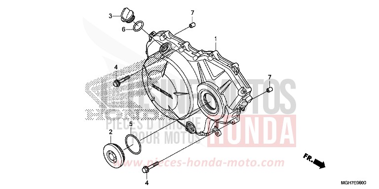 PANNEAU CARTER-MOTEUR D. (VFR1200X/XA/XL) de VFR1200X "Crosstourer" Méca PEARL COSMIC BLACK (NHA64) de 2015
